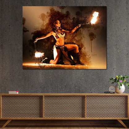 Flaming Nights Canvas Wall Art