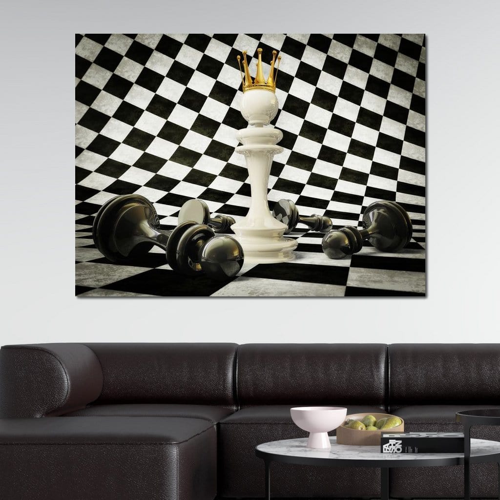 Chessboard King Canvas Wall Art