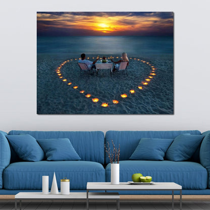 Valentine's Day Dinner Canvas Wall Art