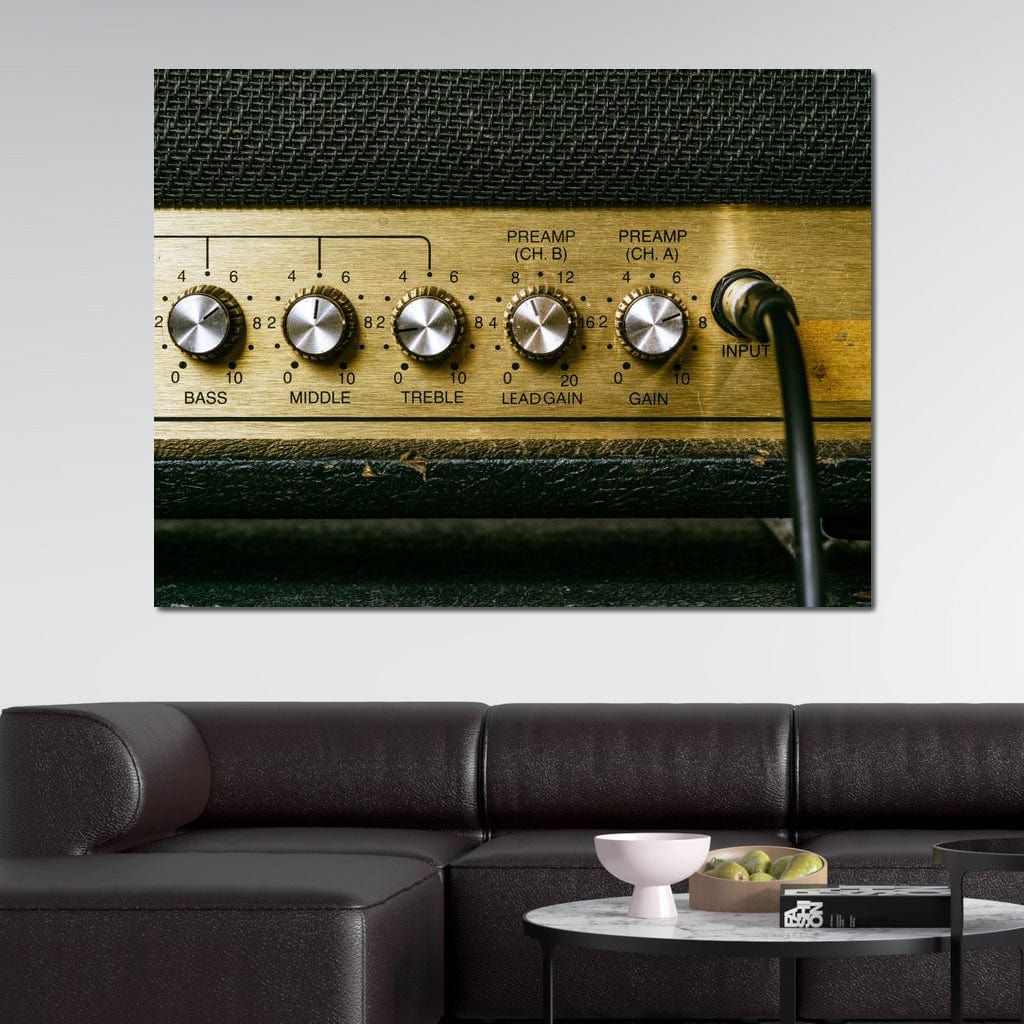 Vintage Electric Guitar Amplifier Canvas Wall Art