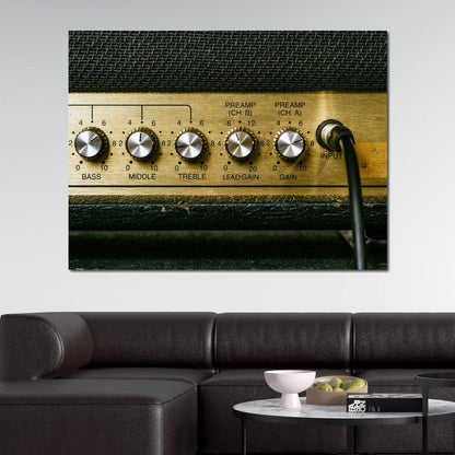Vintage Electric Guitar Amplifier Canvas Wall Art
