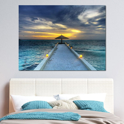 Maldivian Sunset Canvas Wall Art