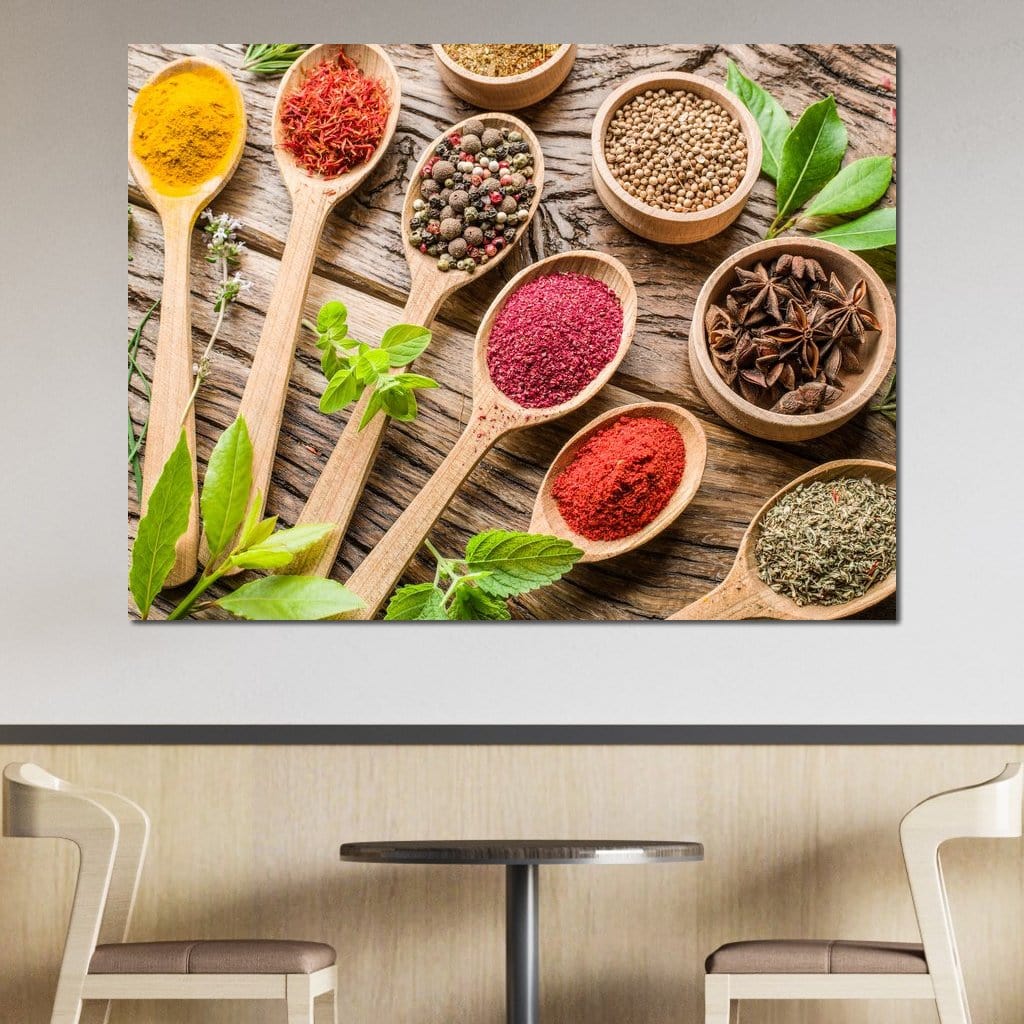Assortment of Spices Canvas Wall Art