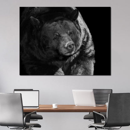 Black and White Bear Canvas Wall Art