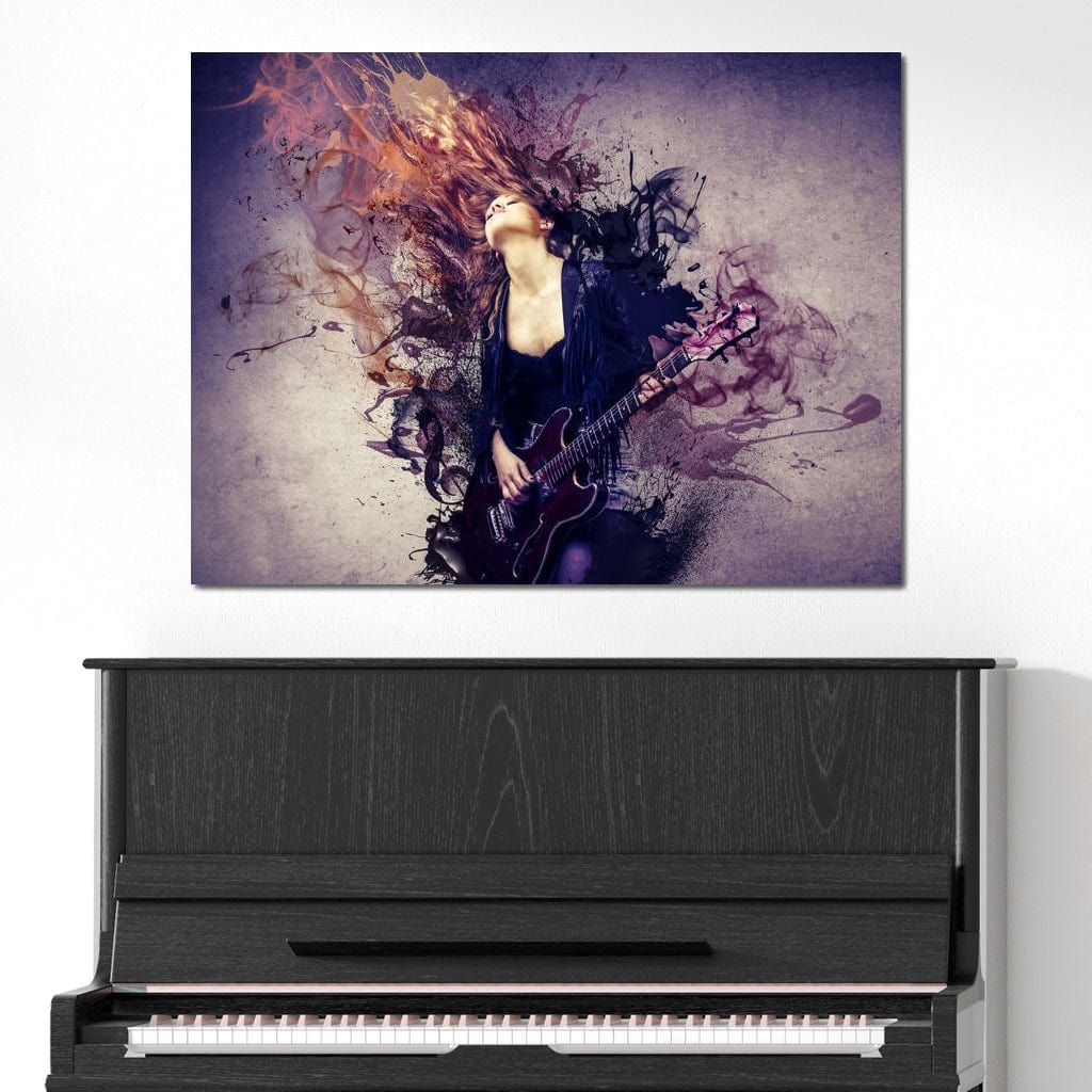 Guitar Splash Canvas Wall Art
