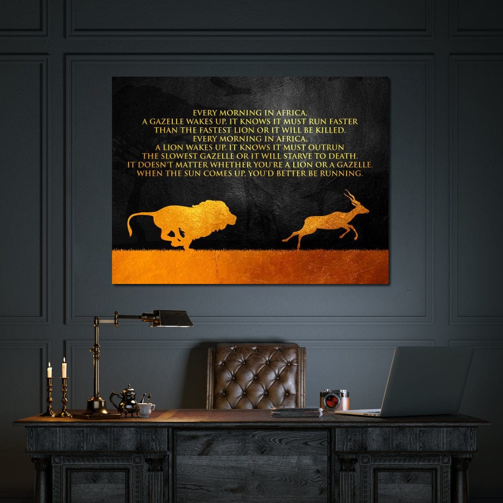 Lion & Gazelle Canvas Wall Art