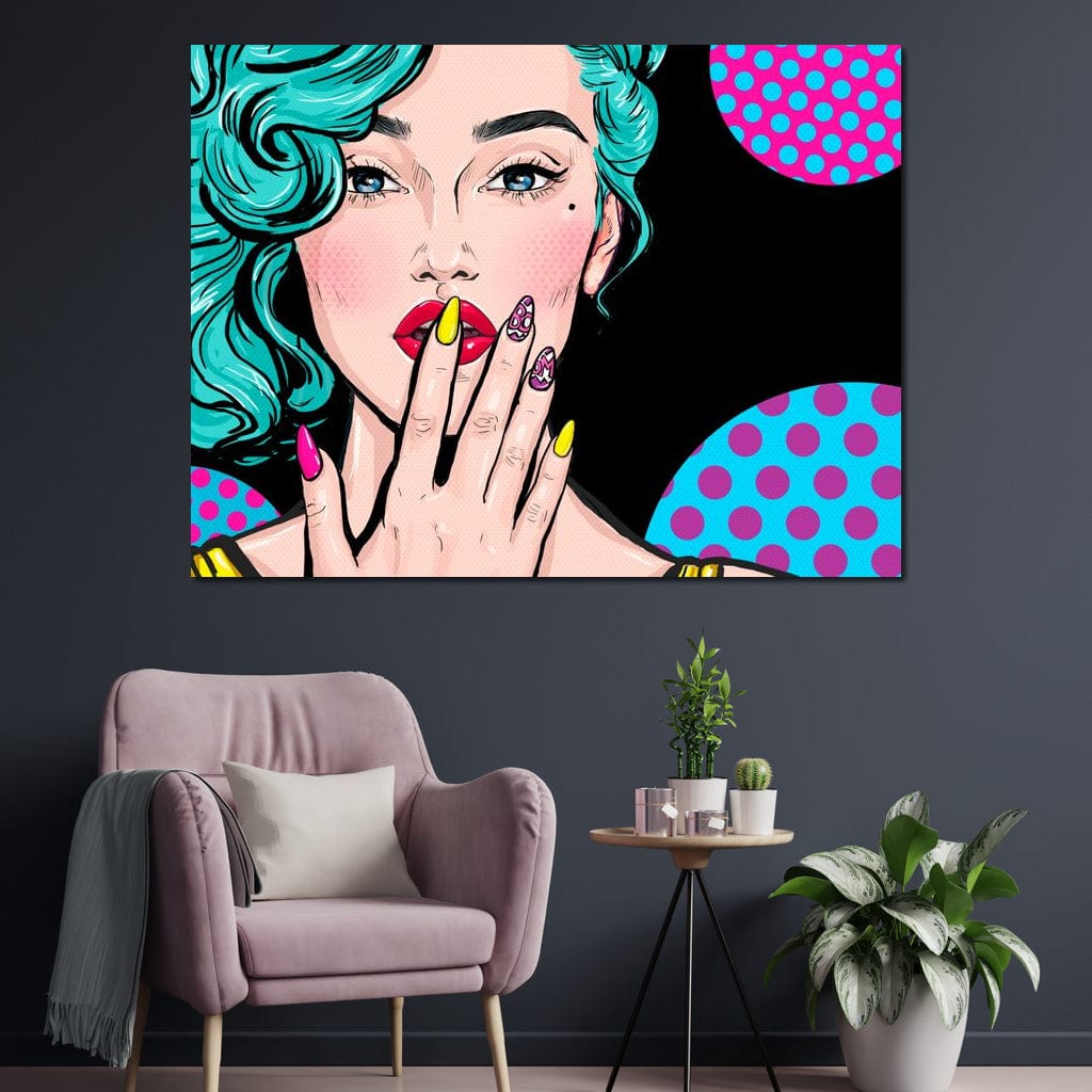 Pop Art Lady Canvas Wall Art