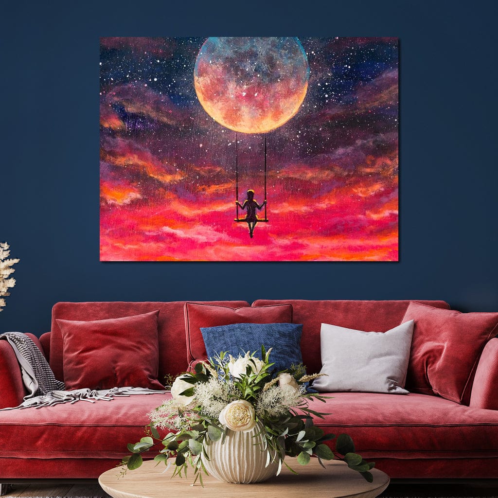 Moon Swing Canvas Wall Art