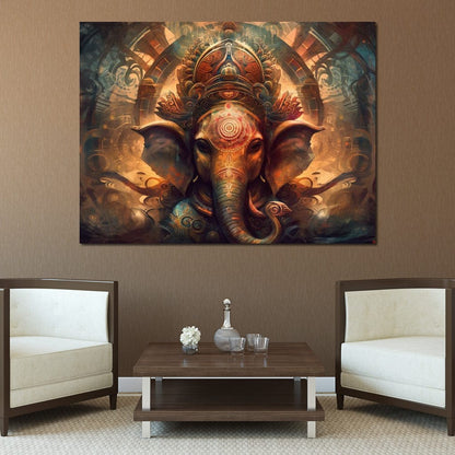 Majestic Ganesha Canvas Wall Art