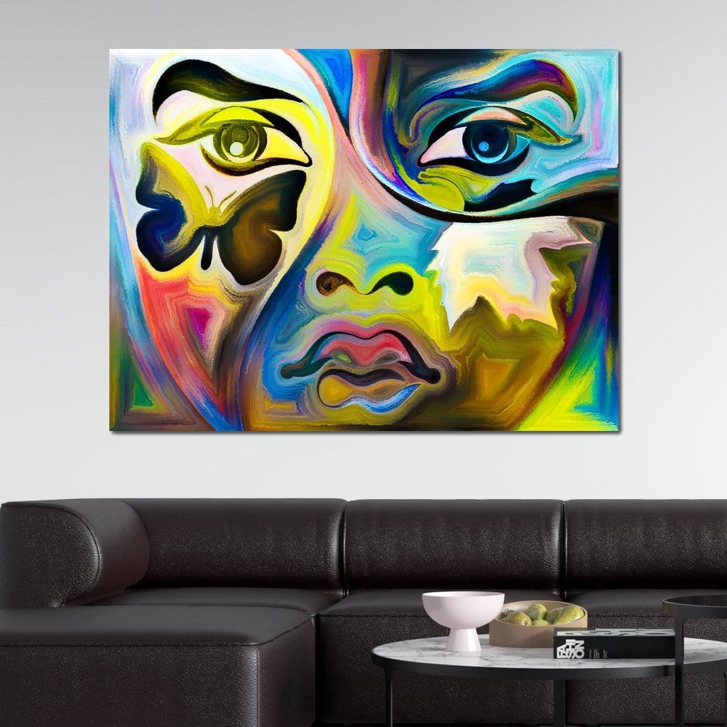 Multicolored Artistic Abstraction Canvas Wall Art