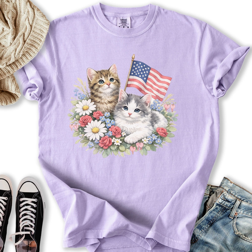 Vintage 4th July Kittens Relaxed Tee