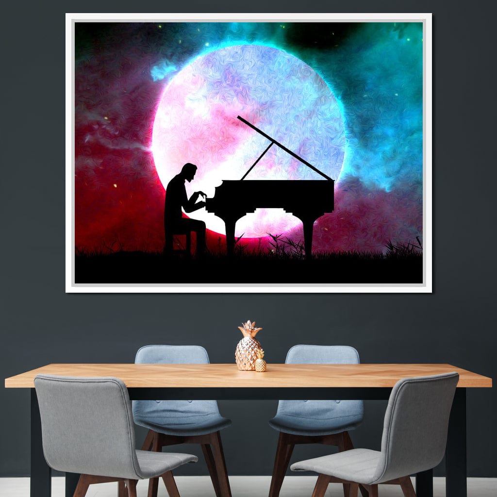 Space Pianist Canvas Wall Art