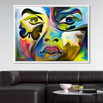 Multicolored Artistic Abstraction Canvas Wall Art