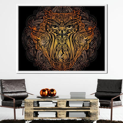 Golden Owl Canvas Wall Art