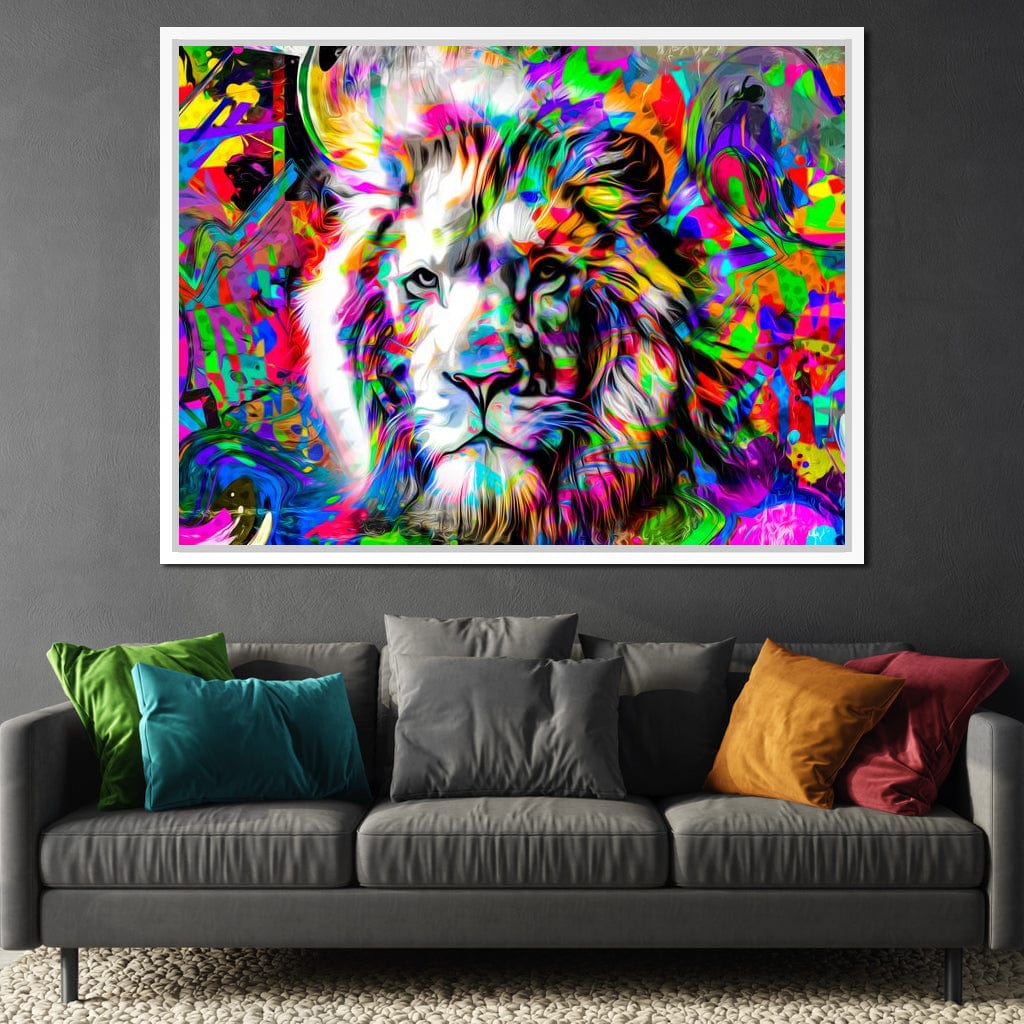 Psychedelic Lion Canvas Wall Art