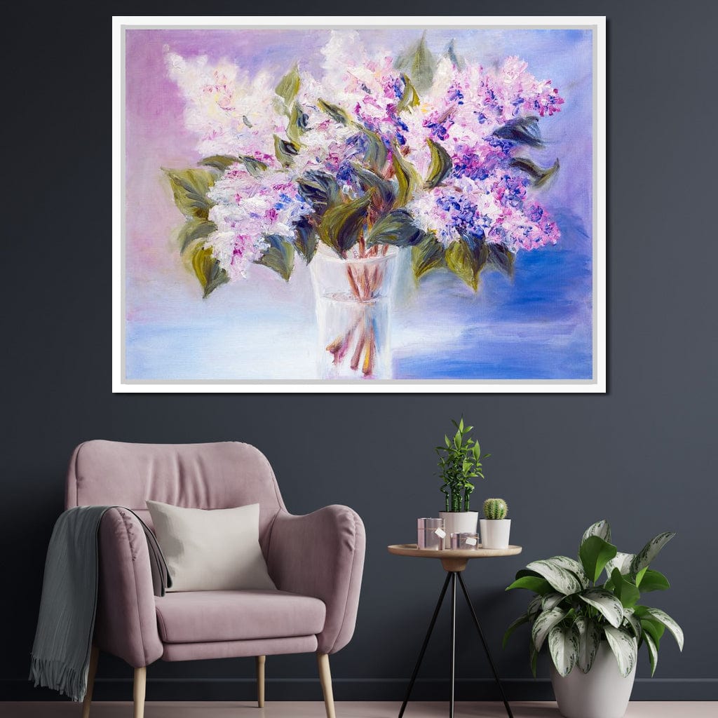 Lilacs in a Vase Canvas Wall Art
