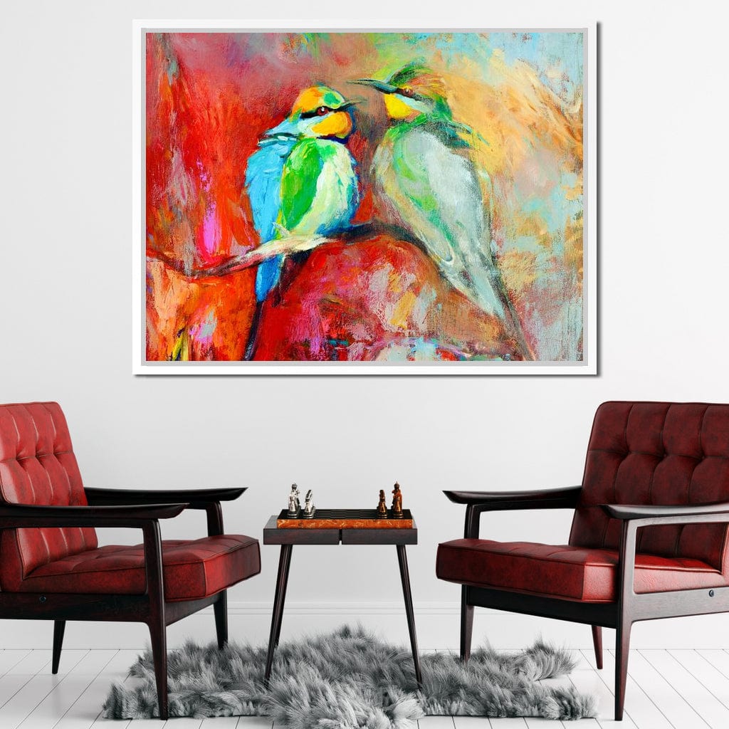 Blue-Tailed Birds Canvas Wall Art