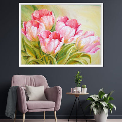 Pink Tulips Canvas Wall Art