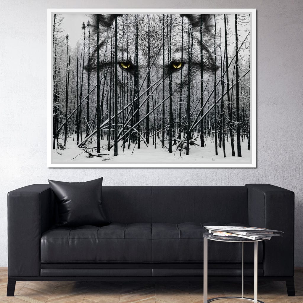 Wolf Winter Woods Canvas Wall Art