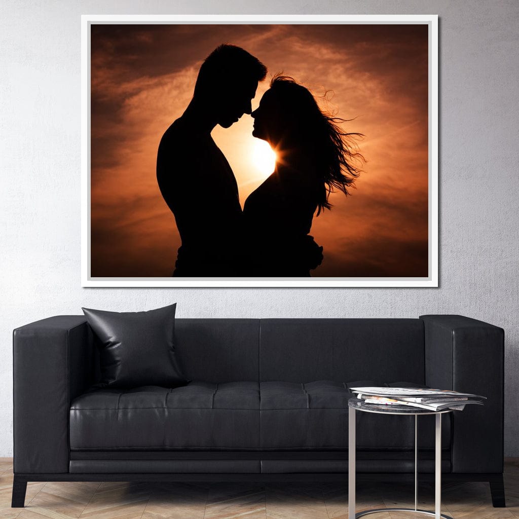 Couple by the Sunset Canvas Wall Art