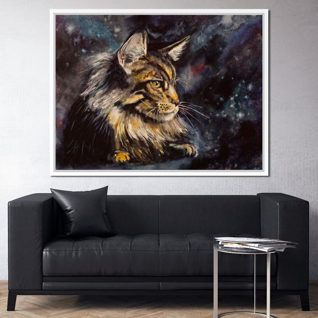 Night Cat Canvas Wall Art