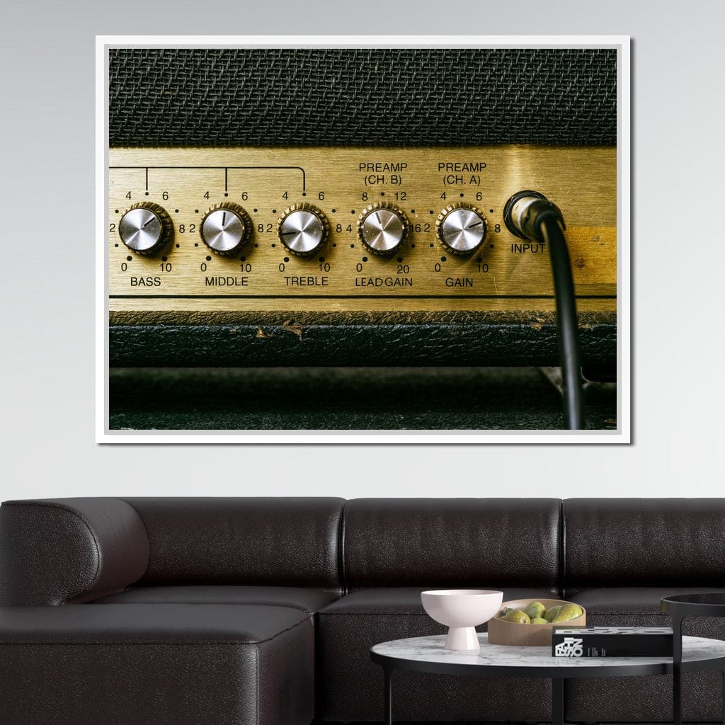 Vintage Electric Guitar Amplifier Canvas Wall Art