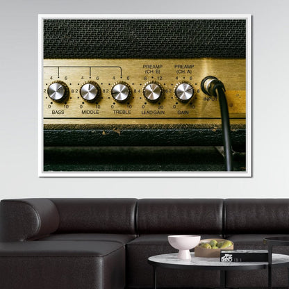 Vintage Electric Guitar Amplifier Canvas Wall Art