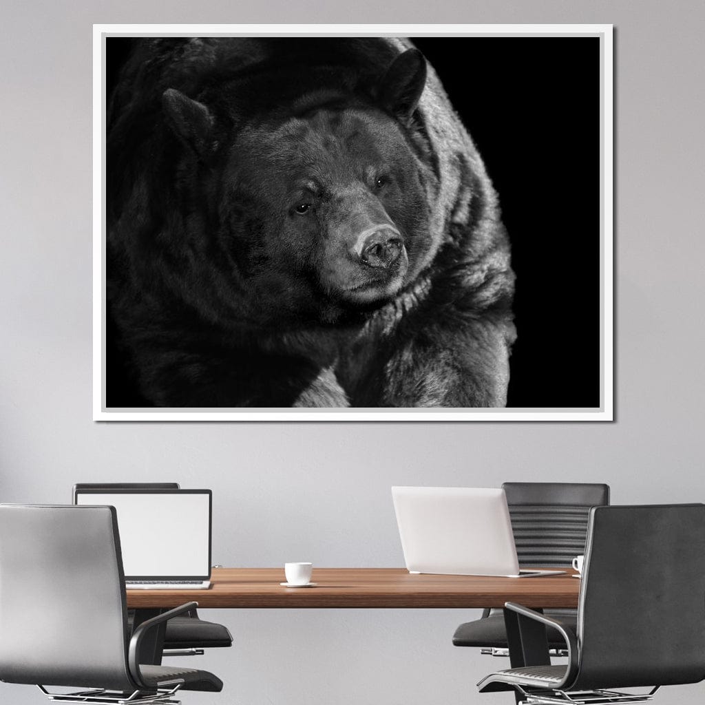 Black and White Bear Canvas Wall Art