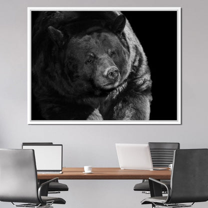 Black and White Bear Canvas Wall Art