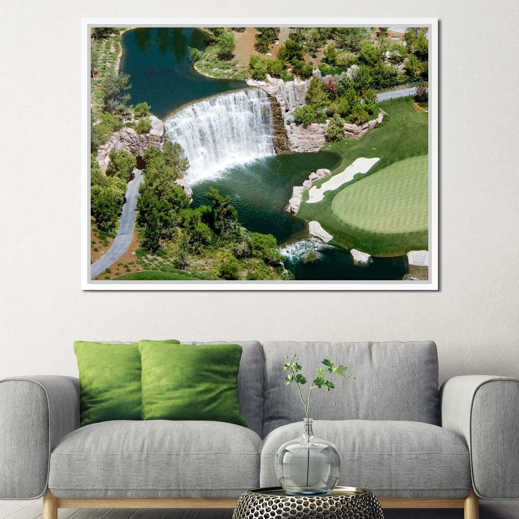Waterfall on Golf Course Canvas Wall Art