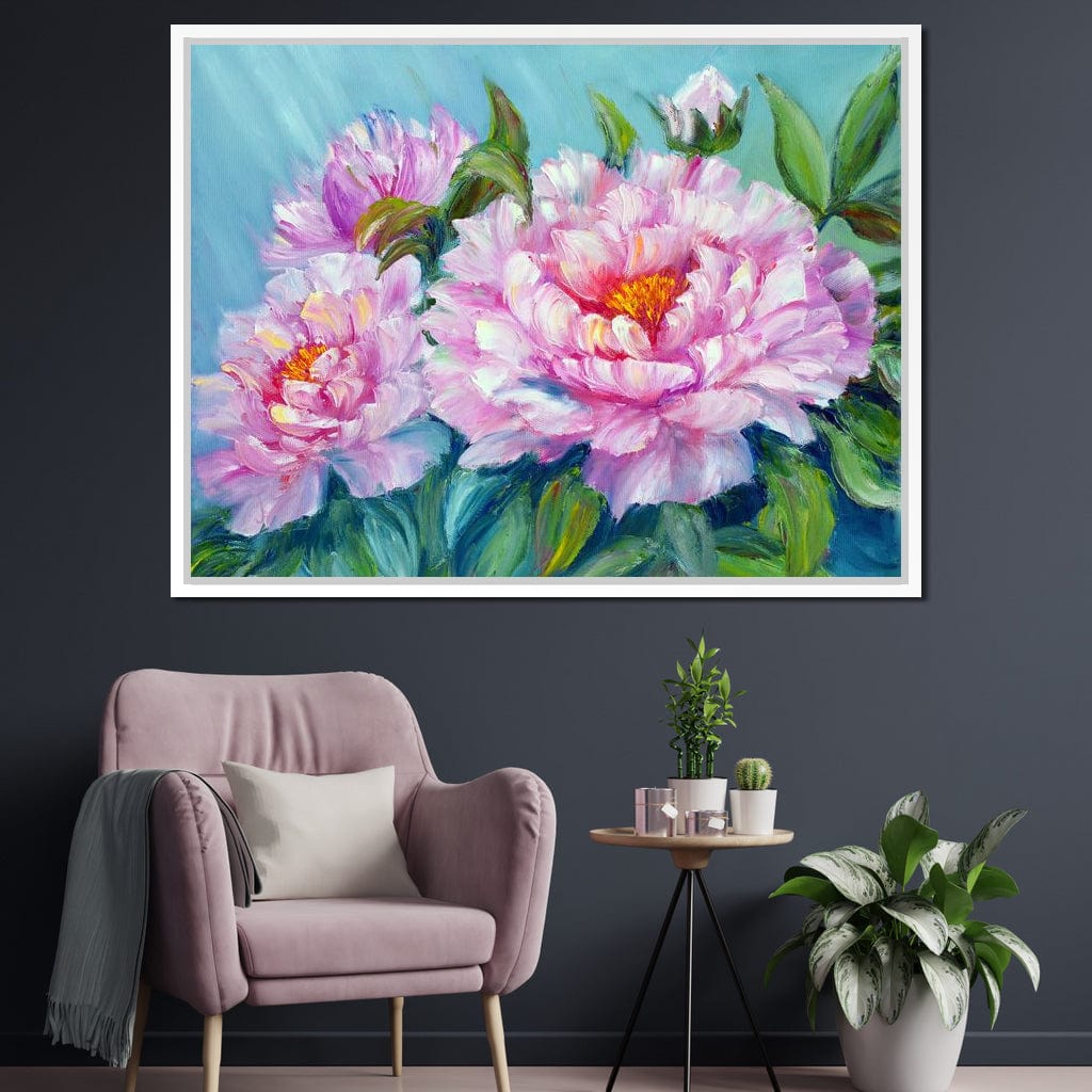 Asian Peonies Canvas Wall Art