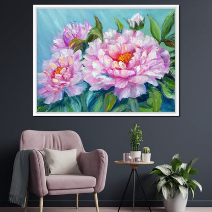 Asian Peonies Canvas Wall Art