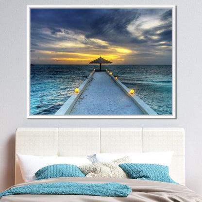 Maldivian Sunset Canvas Wall Art