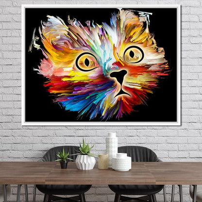 Colorful Cat Canvas Wall Art