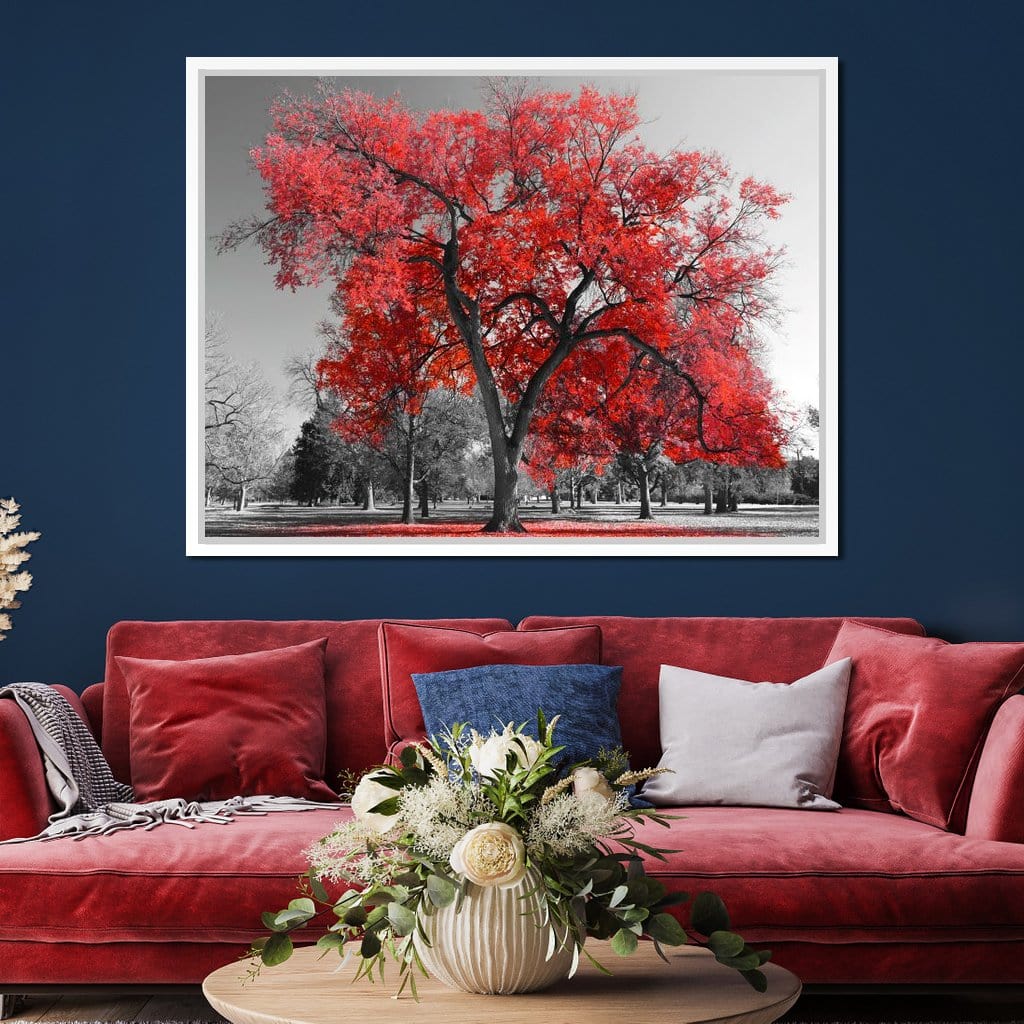 Big Red Tree Canvas Wall Art