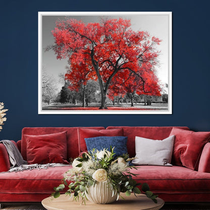Big Red Tree Canvas Wall Art