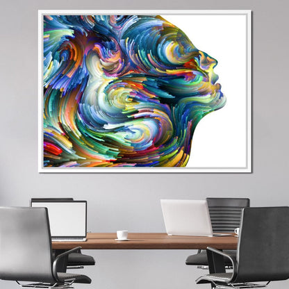 Colored Visage Profile Canvas Wall Art