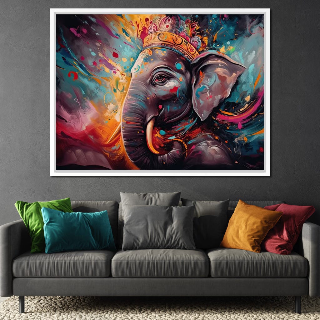 Ganesh Color Splash Canvas Wall Art