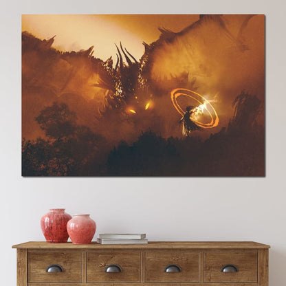 Epic Clash Canvas Wall Art