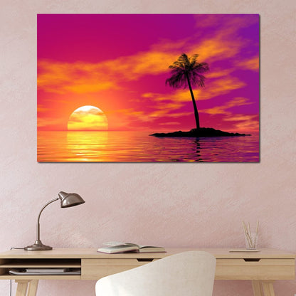 Sunset Island Canvas Wall Art