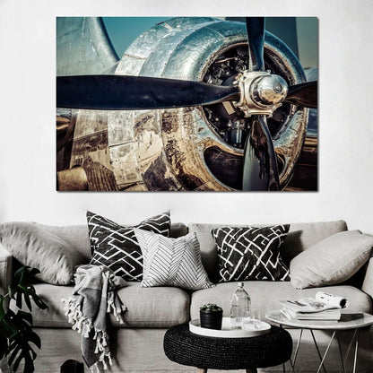 WWII Airplane Propeller Canvas Wall Art