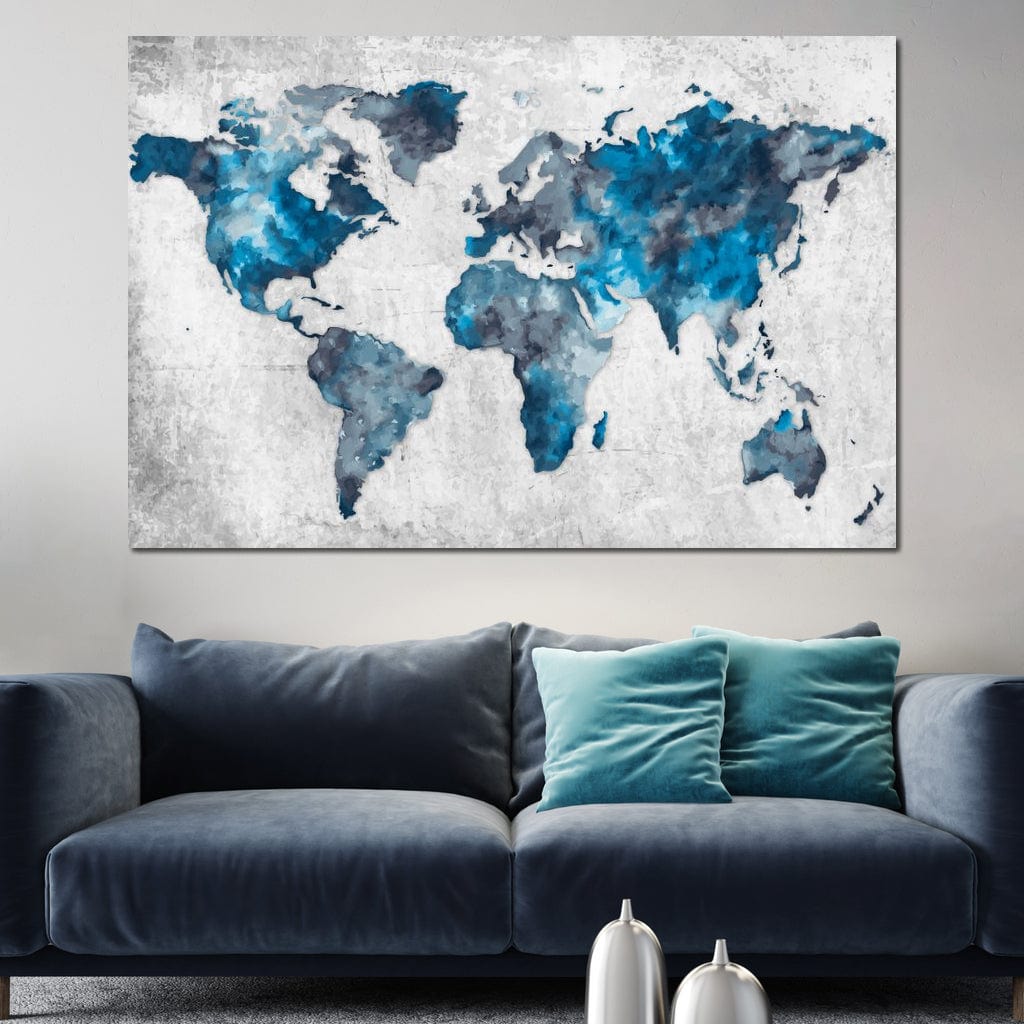 World Map 2 - Mateo Canvas Wall Art
