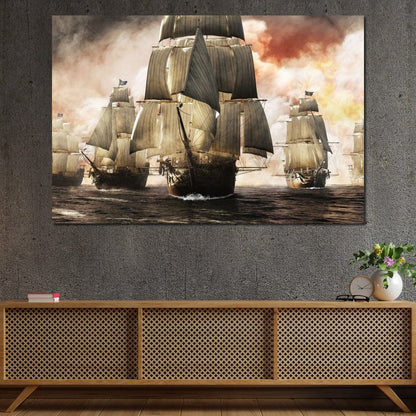 Pirate Fleet Canvas Wall Art