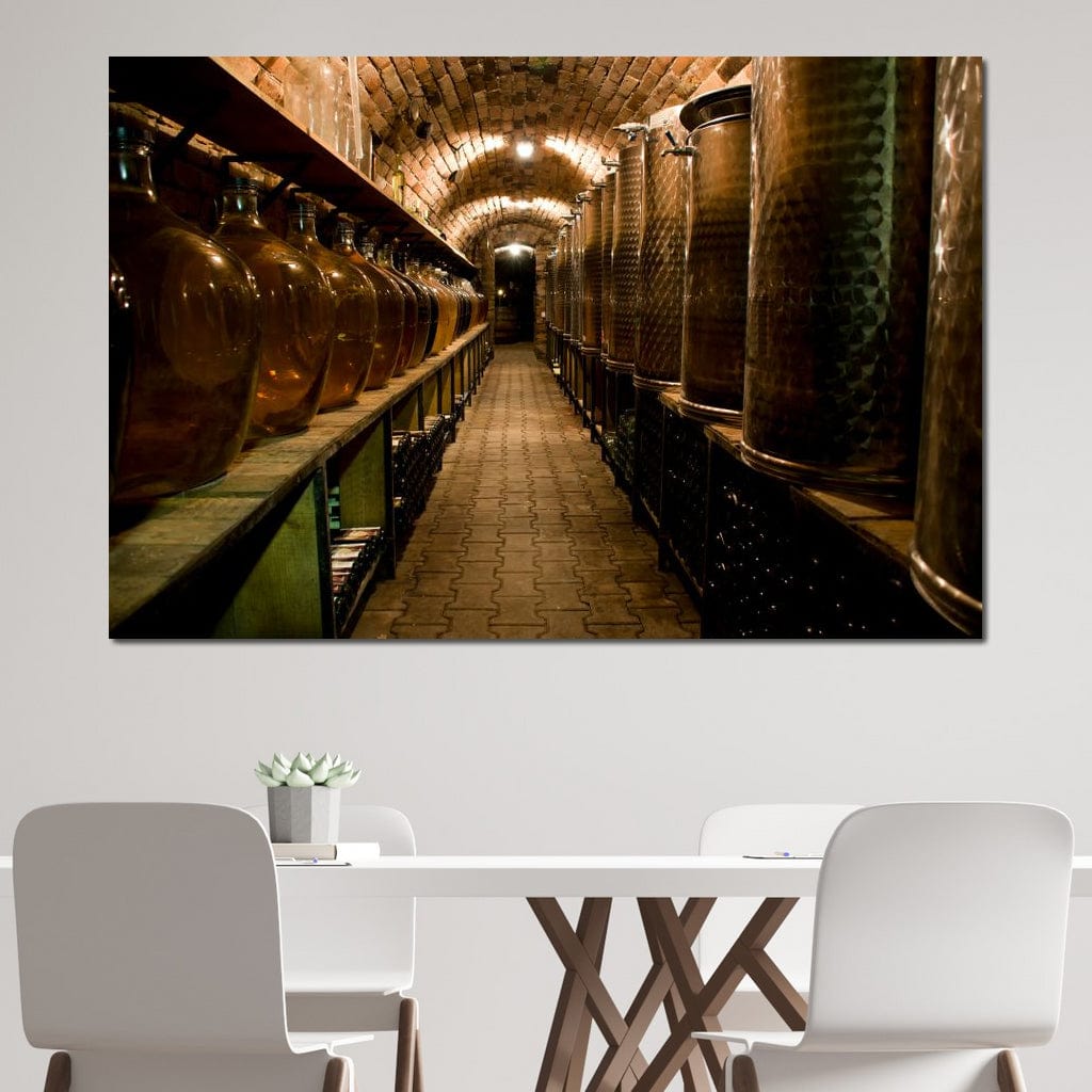 Wine Cellar Corridor Canvas Wall Art