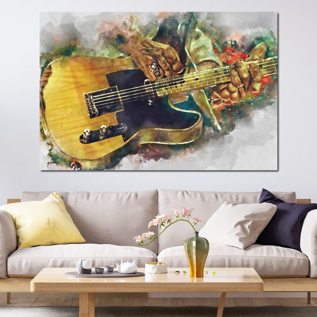 Keith Richards' Electric Guitar Canvas Wall Art