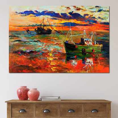 Fishing Boats Canvas Wall Art