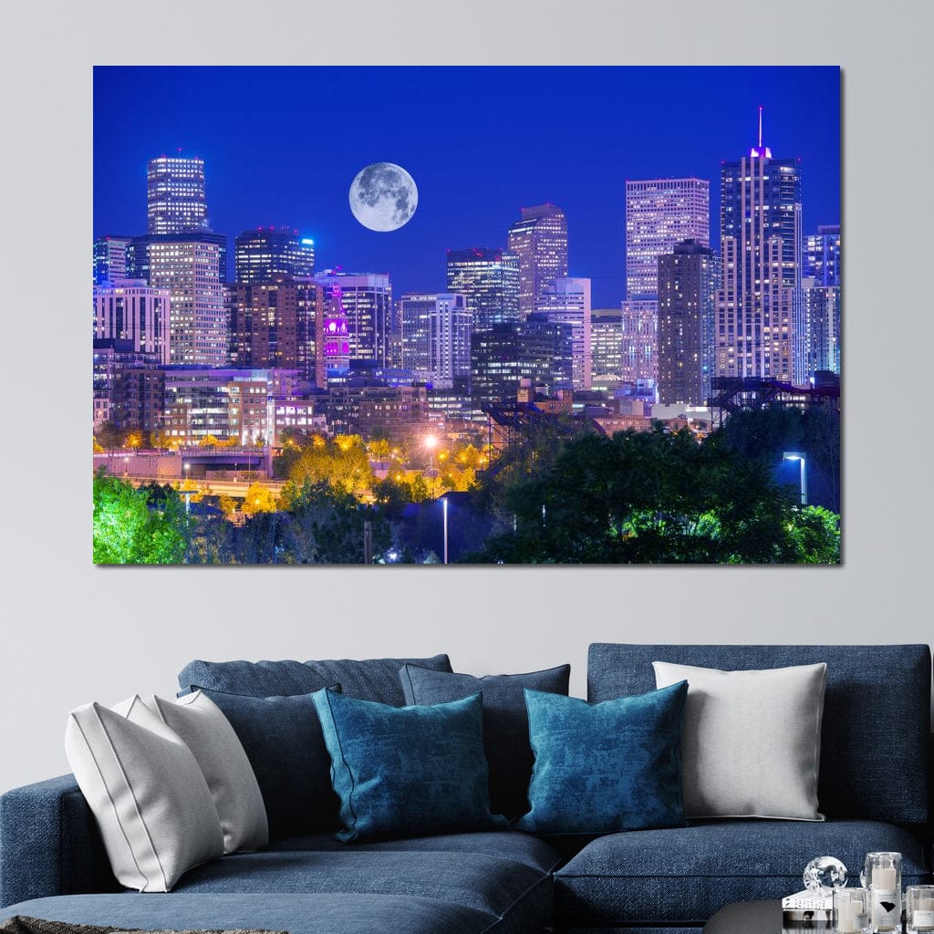 Denver Skyline Canvas Wall Art