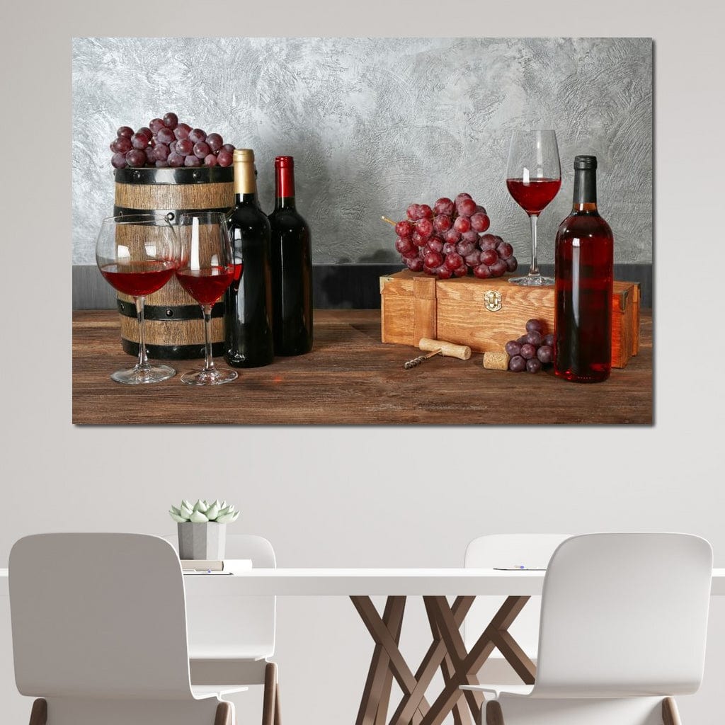 Red Wine Table Canvas Wall Art