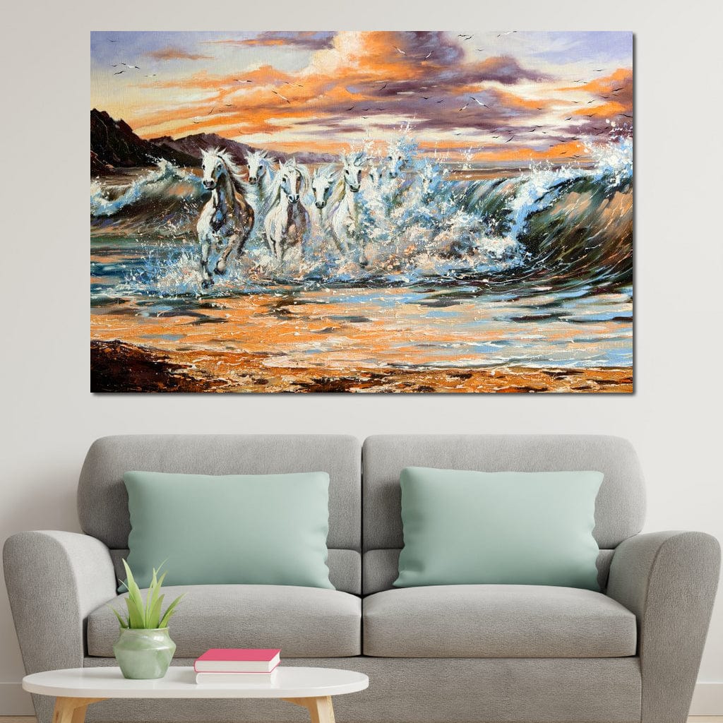 Horses Splash Canvas Wall Art