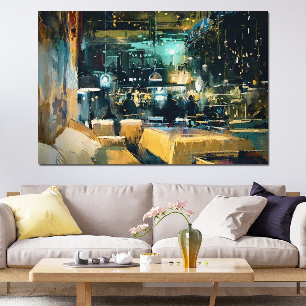 Cozy Restaurant Canvas Wall Art